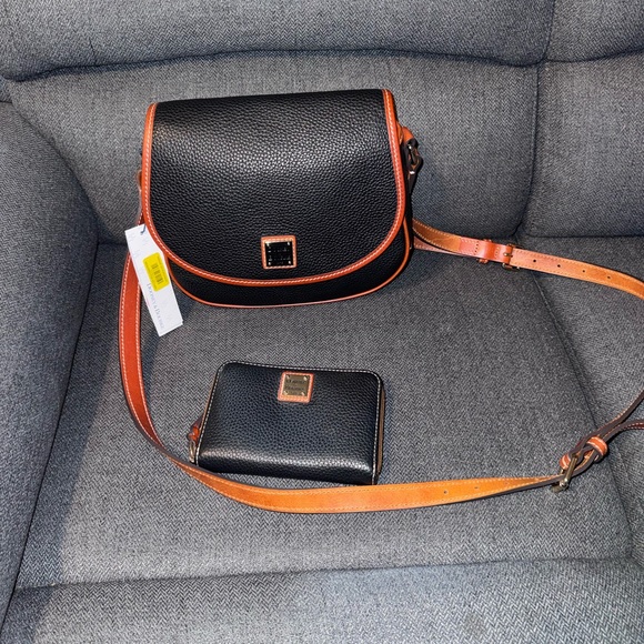 Dooney & Bourke Handbags - Elegant Black and Tan Women's Bag Set